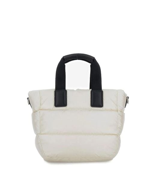 Moncler White Mini Caradoc Tote Bag Natural