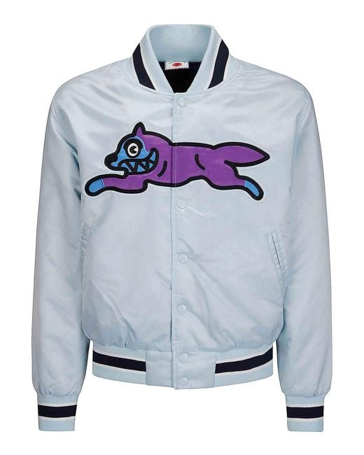ICECREAM Gray Running Dog Satin Bomber Jacket for men