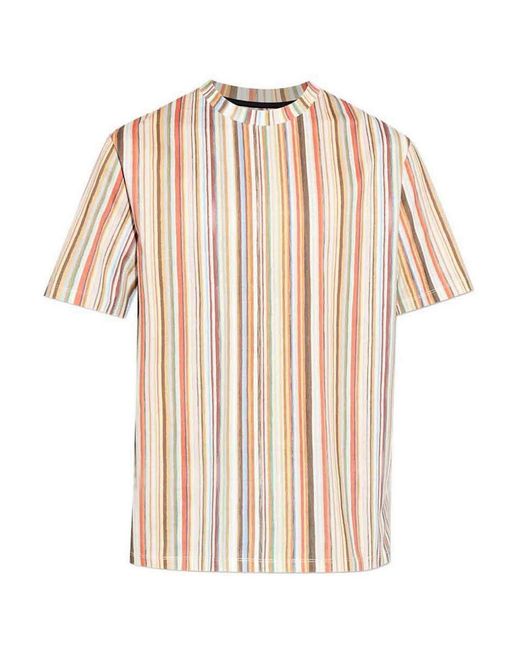 Paul Smith Natural Cotton T-Shirt With Lettering for men