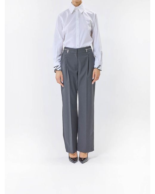 Karl Lagerfeld Blue Tailored Waist Zip Pants