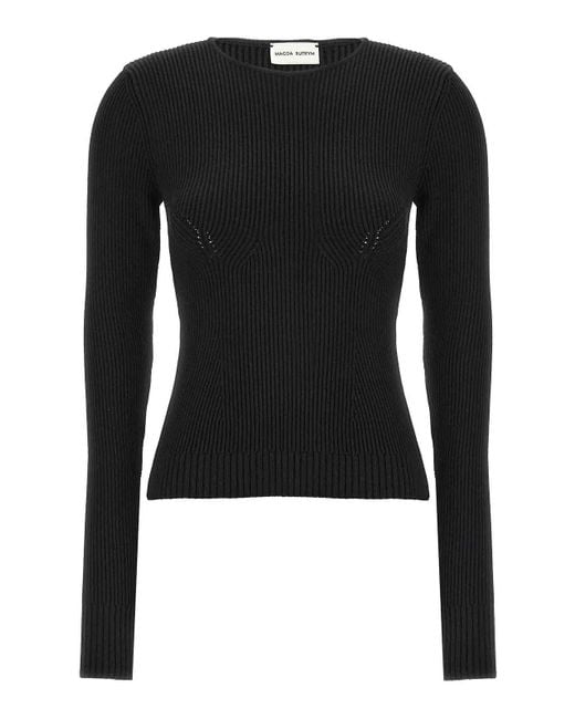 Magda Butrym Black Ribbed Sweater