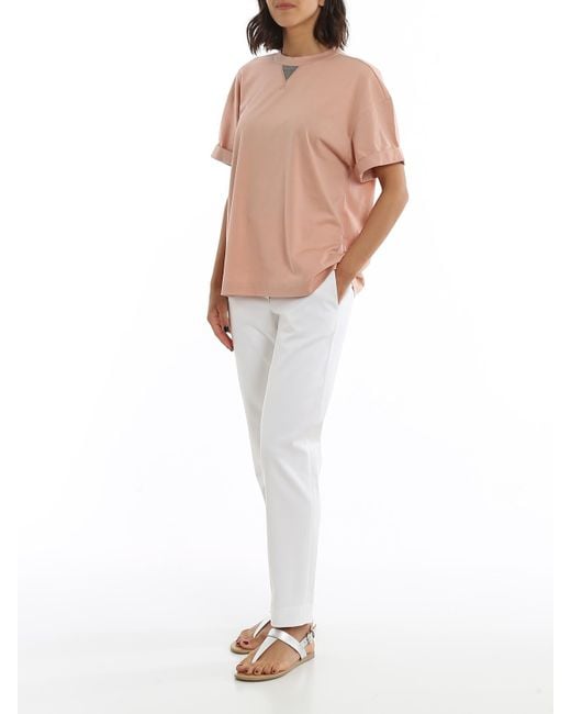 Brunello Cucinelli White Cotton Twill Chino Trousers