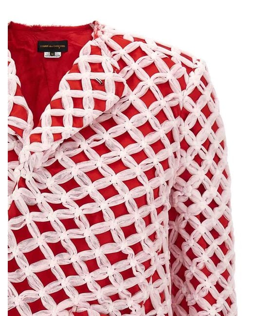 Comme des Garçons Red Tulle Weave Blazer
