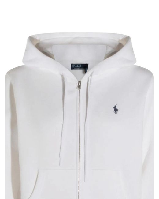 Polo Ralph Lauren White Knit Full Zip Sweatshirt