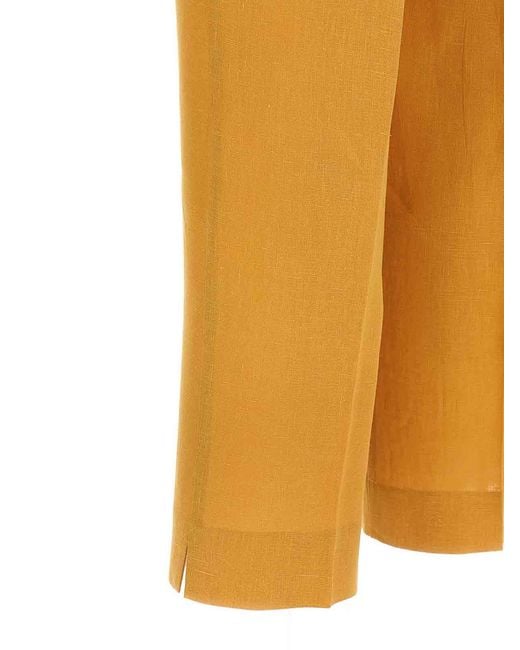 Herno Orange Linen Trousers