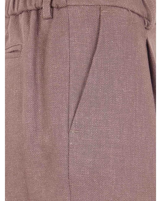 DR. HOPE Purple Elastic Waist Trousers