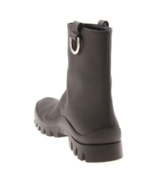 MSGM Black Rubberized Ankle Boots
