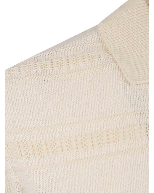 Lardini White Embroidered Polo Shirt for men