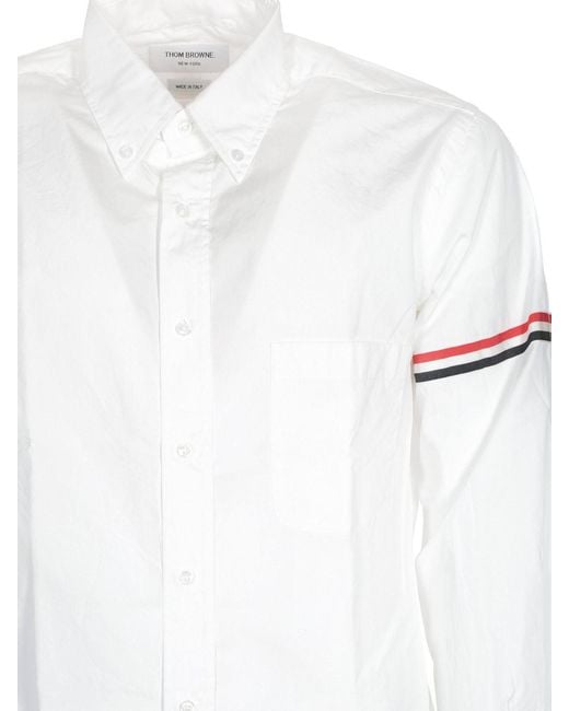 Thom Browne White Classic Button Down Shirt for men