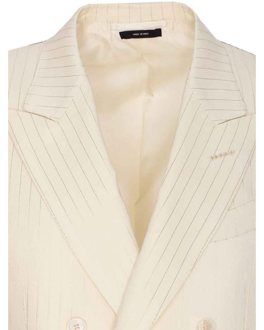 Tom Ford Natural Organza Lurex Jacket for men