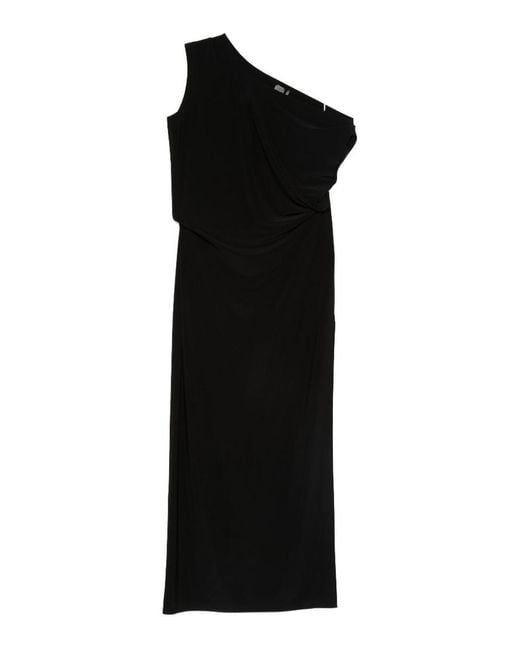Norma Kamali Black Side Slit Long Dress