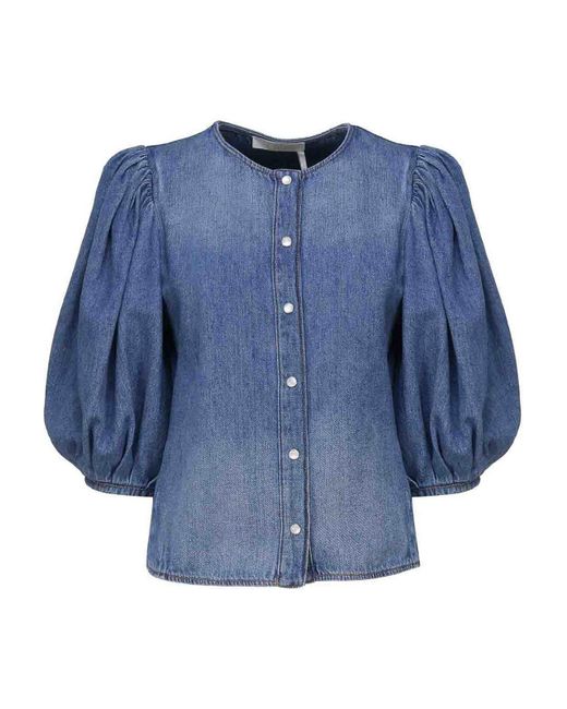 Chloé Blue Collarless Shirt