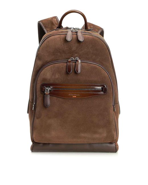 Zaino di Santoni in Brown da Uomo