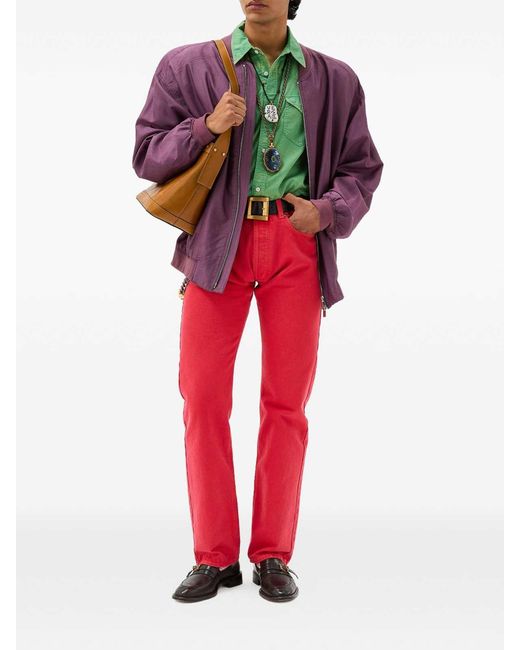 Versace Red Jeans Dritti for men