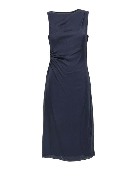 Theory Blue Silk Effect Dress