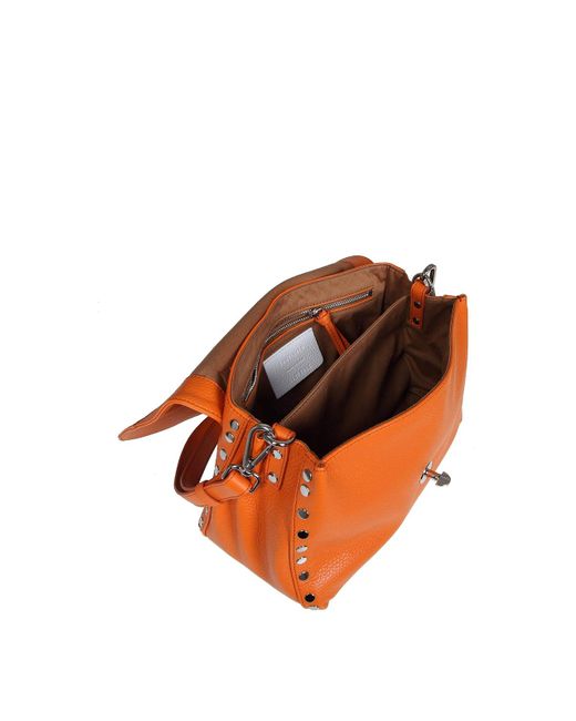 Zanellato Orange Postina Daily Bag In Textured Leather