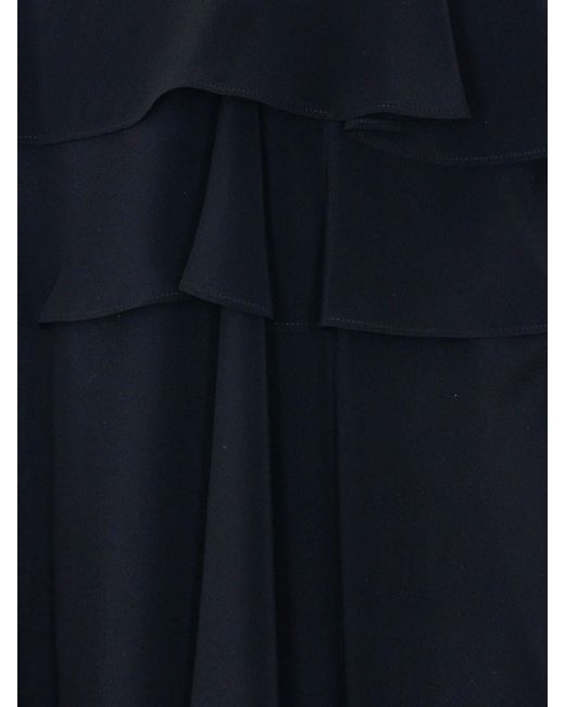 AMI Blue Mini Ruffles Dress