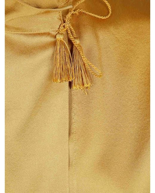 Forte Forte Yellow Heavy Stretch Silk Satin Kimono Shirt