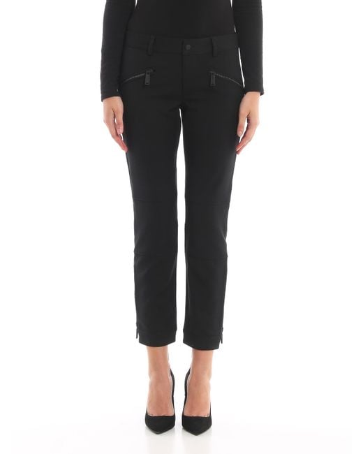 DSquared² Black Biker Wool Blend Trousers