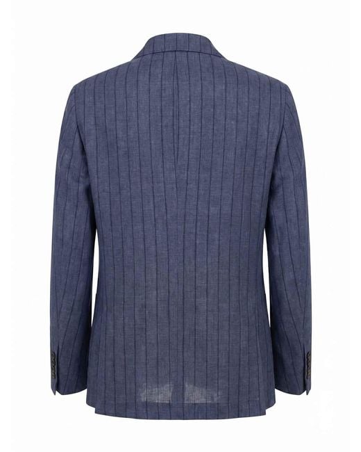 Drumohr Blue Double-Breasted Jacket for men