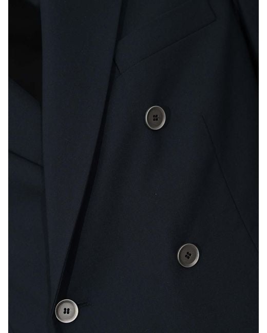 Paolo Pecora Blue Double-Breasted Jacket for men