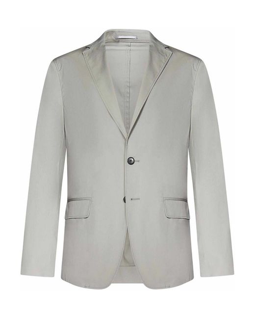 Low Brand Gray Comfort Fit Single-Breasted Blazer for men