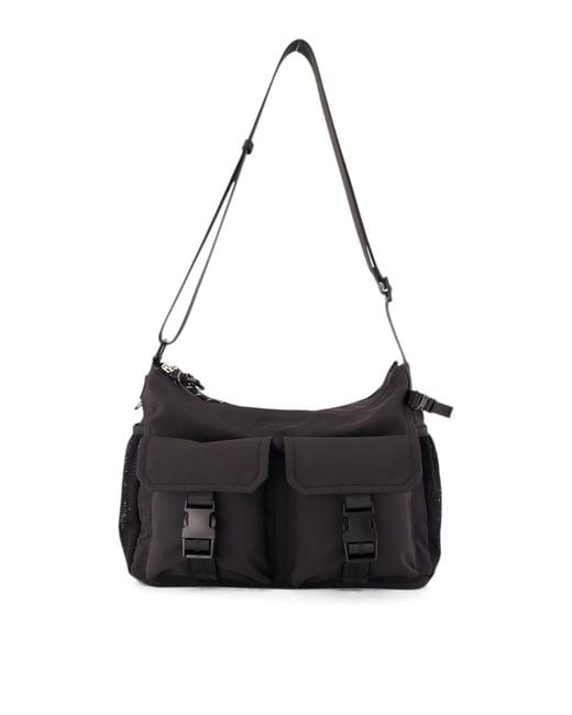 A.P.C. Black Trek Front-Pockets Shoulder Bag for men