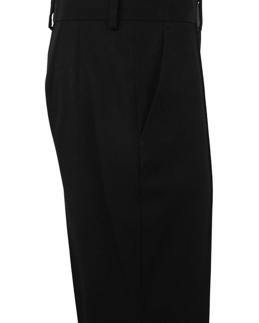 Lanvin Black Tuxedo Cigarette Trousers for men