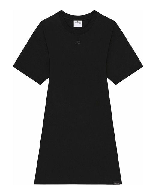Courreges Black Cotton Mini Dress
