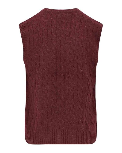 Polo Ralph Lauren Purple Wool And Cashmere Braid Vests for men