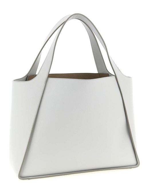 Stella McCartney White Logo Tote Shopping Bag