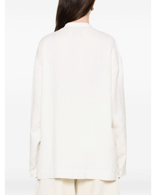 Studio Nicholson White Karst Linen Blend Shirt