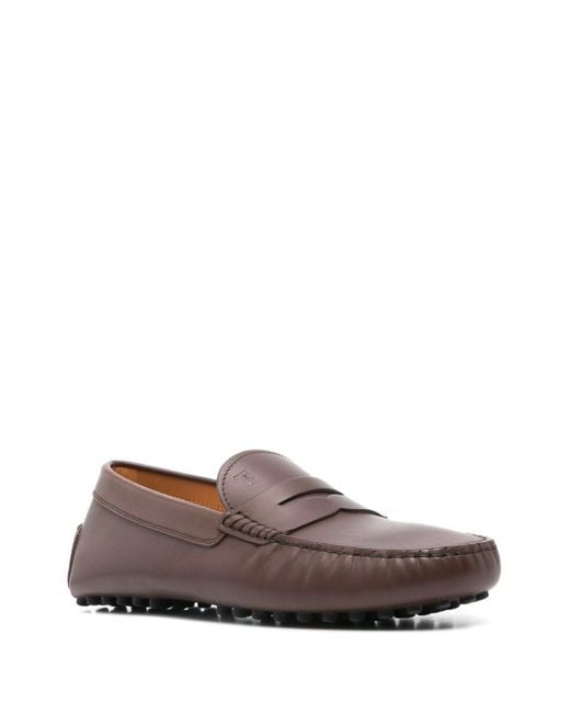 Tod's Brown Smooth Leather Gommino Driving Loafers for men