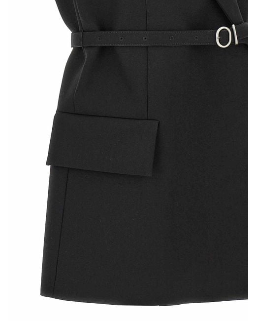 Jil Sander Black Belt Wool Vest