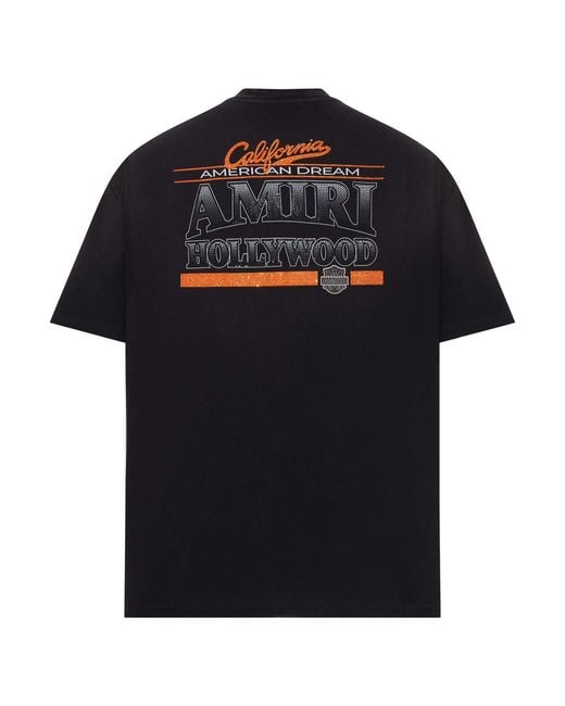 Amiri Black American Dream Crystal Cotton T-Shirt for men