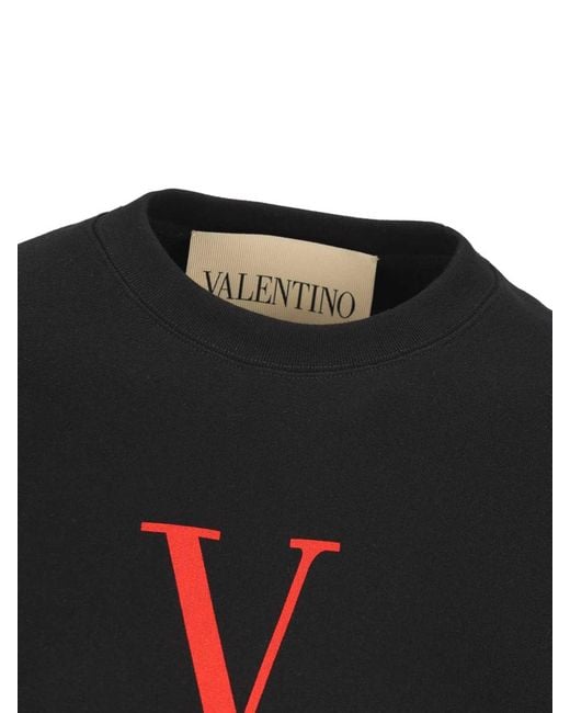 Valentino Garavani Black Cotton Crewneck Sweatshirt for men