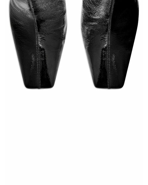 Courreges Black Leather Heeled Boots