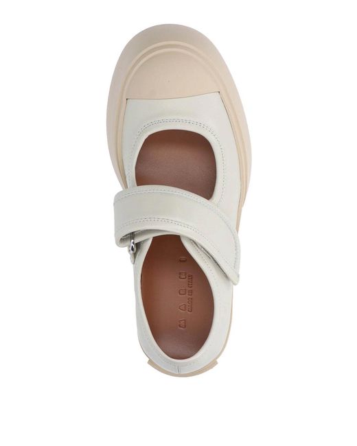 Marni Natural Mary Jane Round-Toe Sneakers
