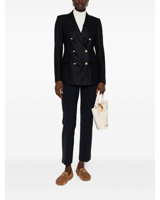 Tagliatore Blue Wool Double-Breasted Jacket