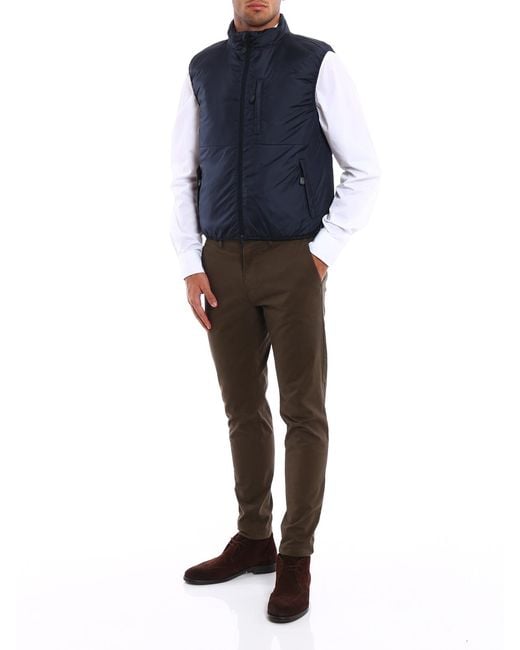 Aspesi Blue Jil Nylon Taffeta Padded Vest for men
