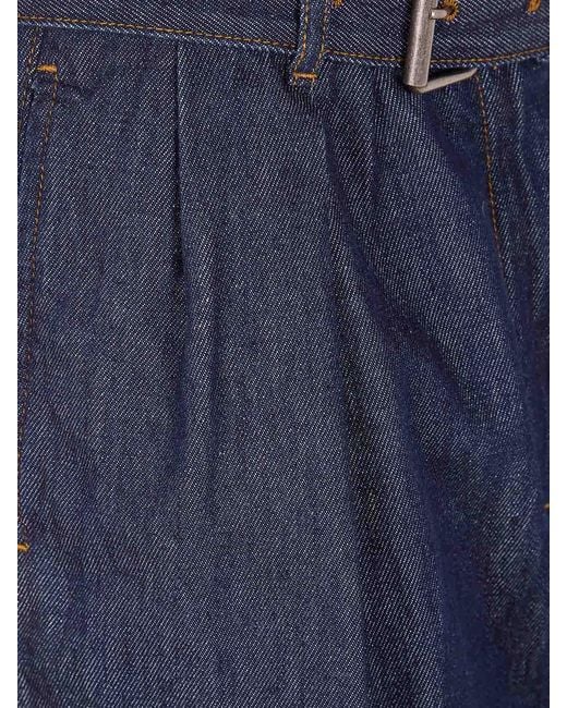 Dries Van Noten Blue Peaches Bis Shorts Denim