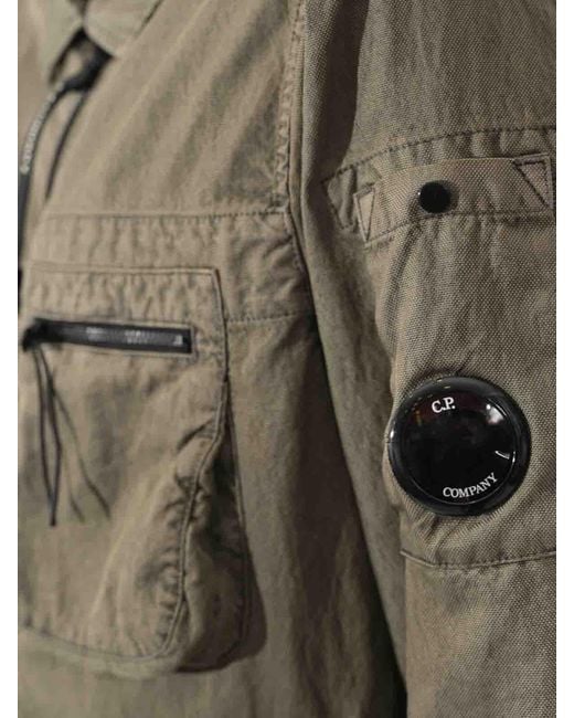 C P Company Gray Panama-R Nylon Overshirt for men