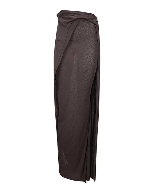 OTTOLINGER Brown Slitted Linen Maxi Skirt