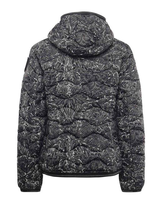 Blauer Gray Camellia Wave-Print Down Jacket
