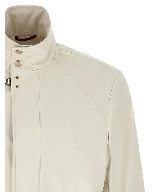 Brunello Cucinelli White Waterproof Jacket Puffer Jackets Multicolor for men