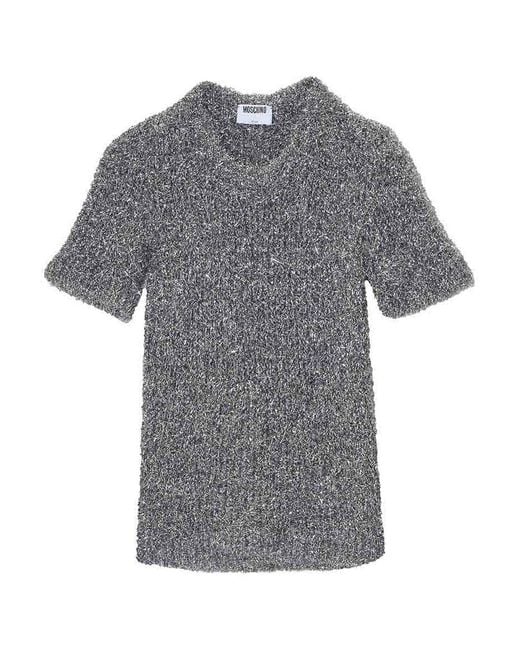 Moschino Gray Holidays Short Sleeve Shirt
