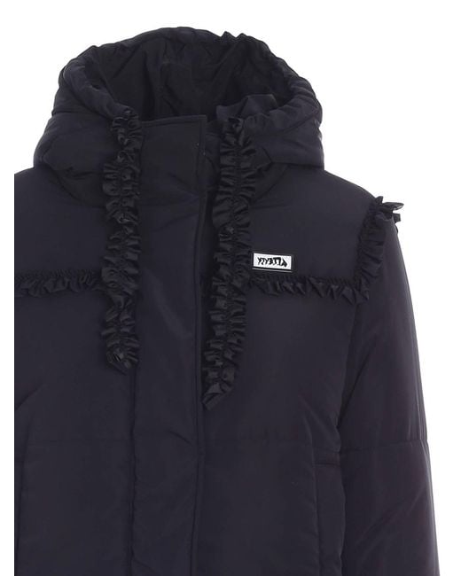 Vivetta Blue Rouches Detailed Padded Jacket