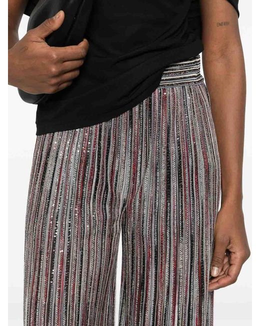 Missoni Gray Striped Wide-Leg Trousers