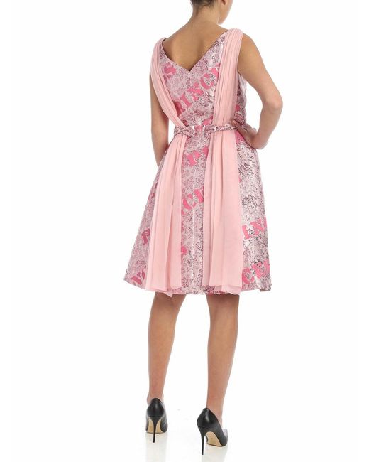 Moschino Pink Jacquard Dress