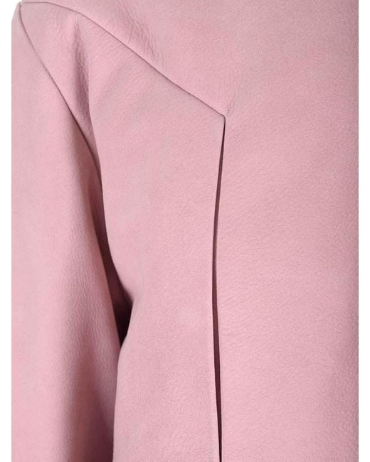 Rick Owens Pink Alice Strobe Leather Jacket